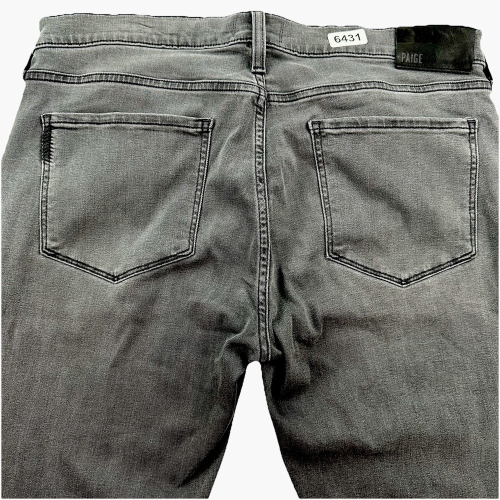 Paige Federal XLong Jeans Men 33x38 Slim Straight Sheldon Black Gray Stretch